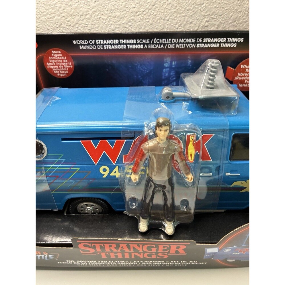 NEW 2025 Stranger Things Season 5 WSQK The Squawk Van Playset + Steve Figure